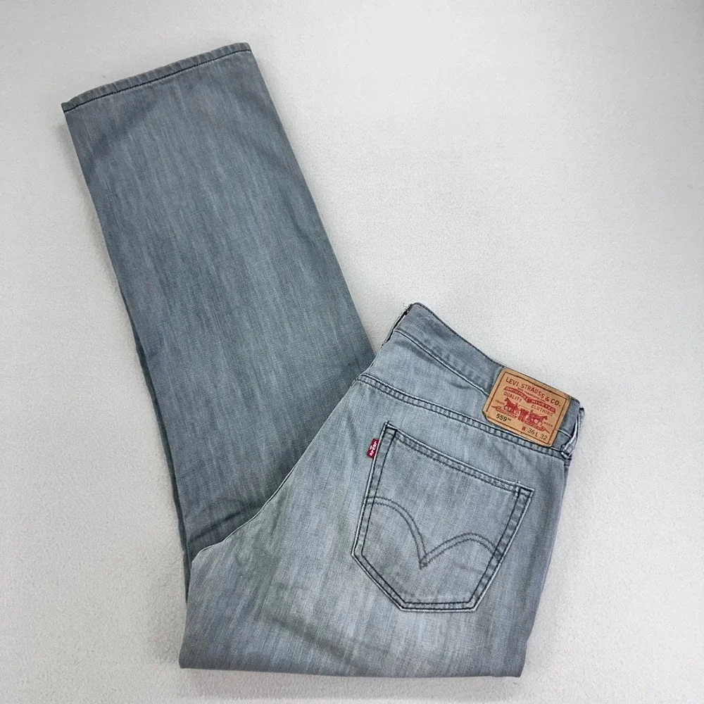 VTG Levi's Jeans 559 Men's 36x32 Grey Denim Relaxed‎ Y2K Loose Skater 00s Work